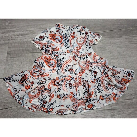 JANIE AND JACK Poppy Red Prep Paisley Dress Size 12-18 Months Girls Spring NWT - Picture 6 of 6